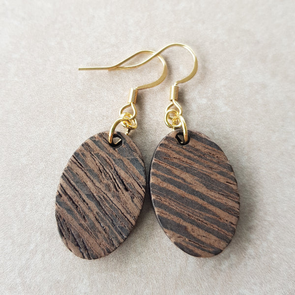 Rustic Oval Drops - Gold