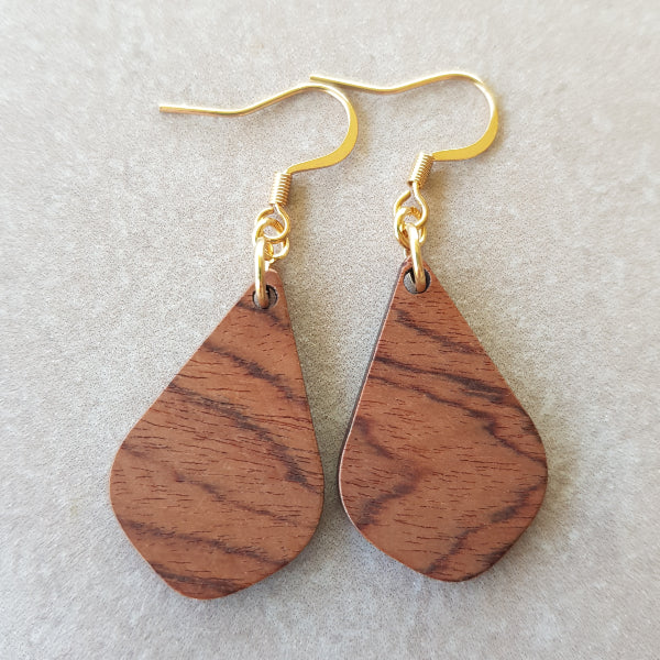 Wooden Tear Drops - Gold